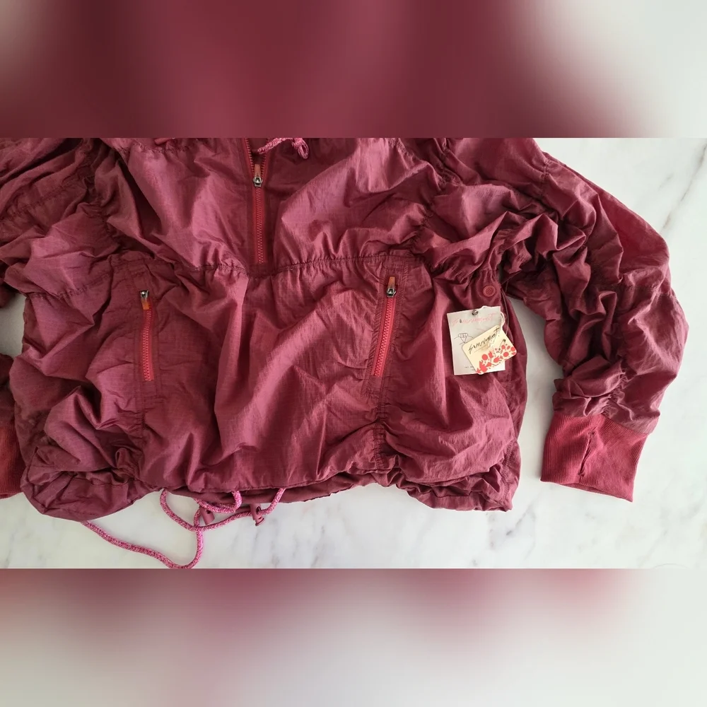 Free People Movement Happy Camper Ruched Jacket Wind Breaker Pullover - Picture 7 of 14